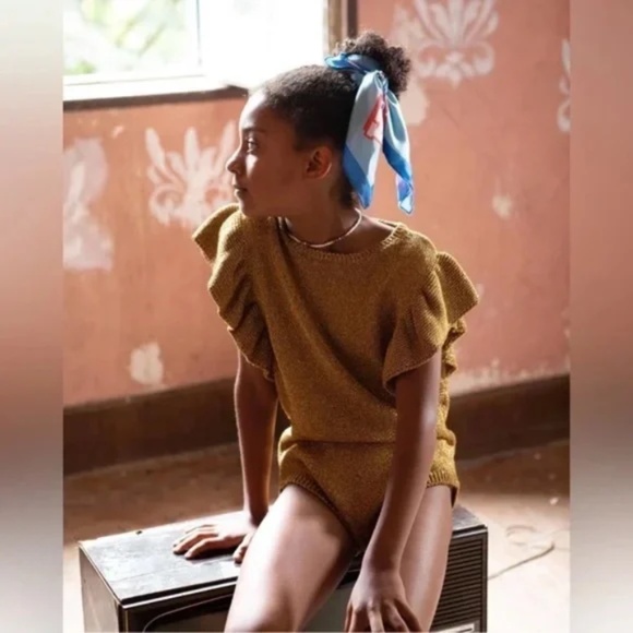 Piupiuchick NWT Knitted Playsuit Golden 6Y - Picture 8 of 8